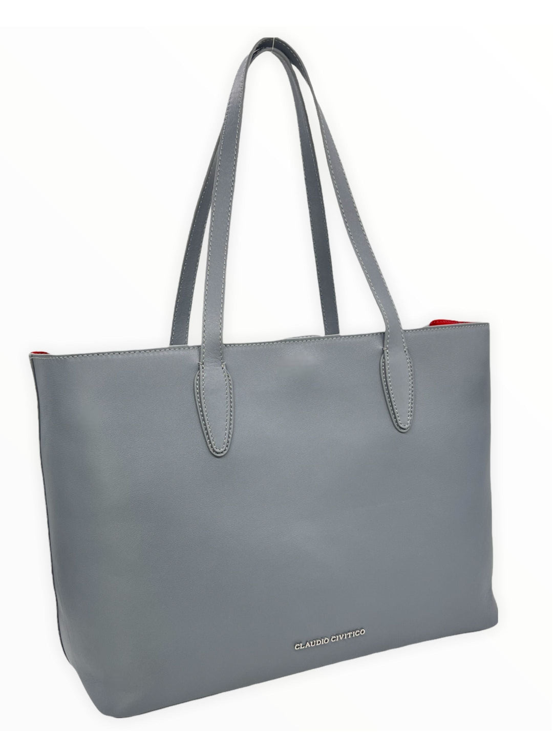 gray tote bag