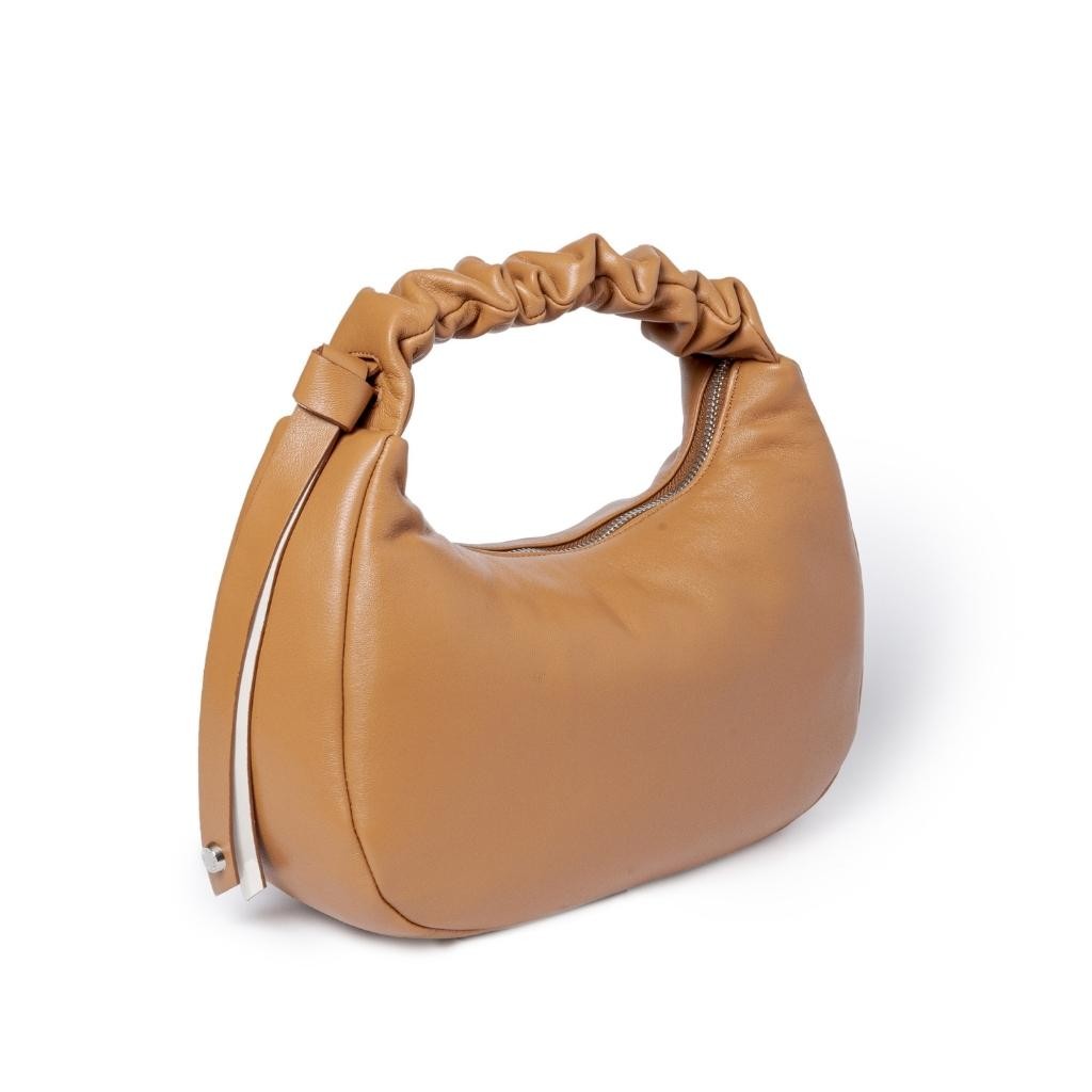 Azzurra Hobo small in soft nappa leather with adjustable curled handle