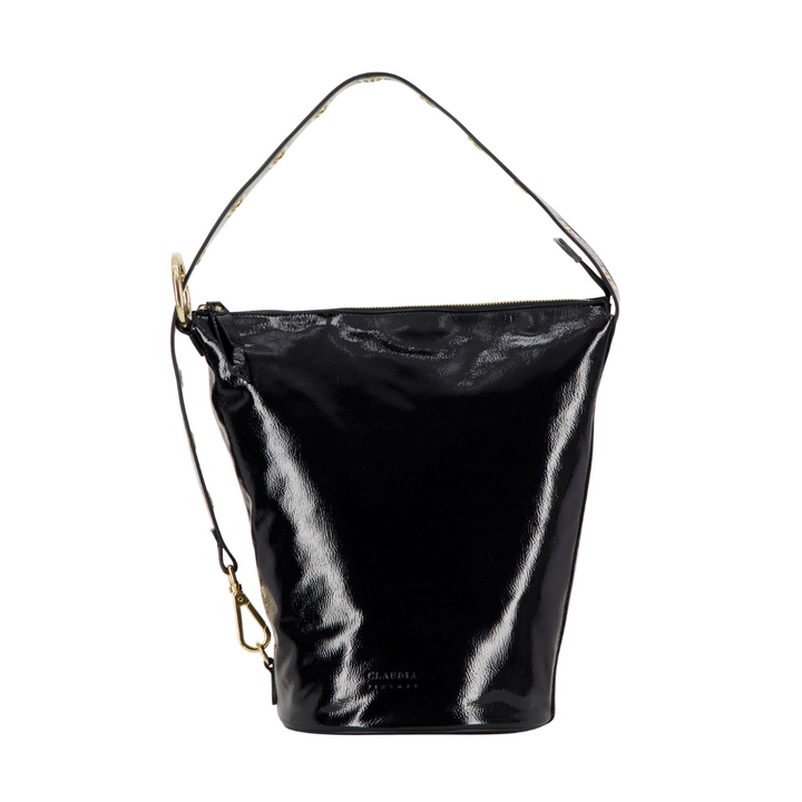 Fanny Vele - Shiny Black Leather Bucket Bag