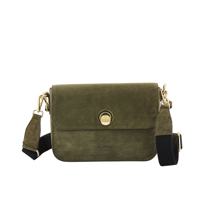 Florinda - Large Green Suede Crossbody