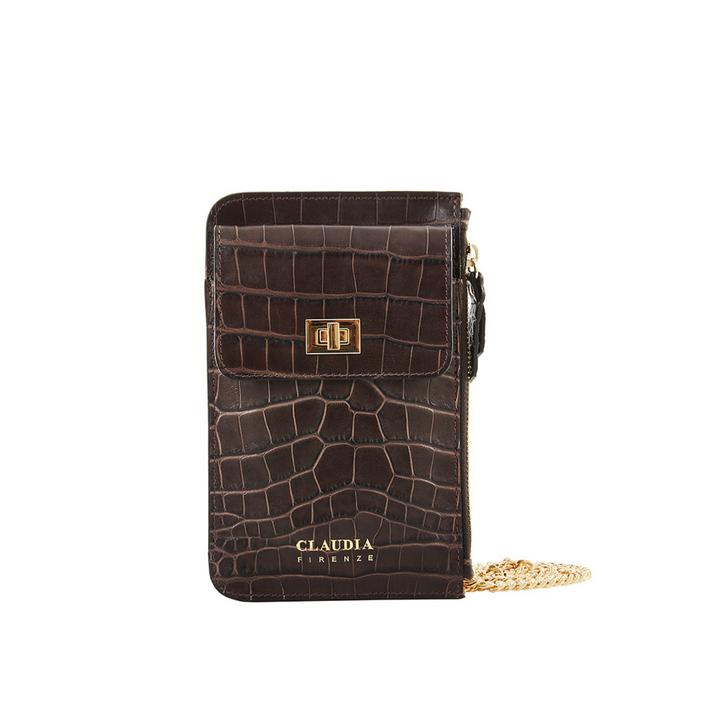 Dorina - Dorina - Smartphone Cover Dark Brown Crocodile