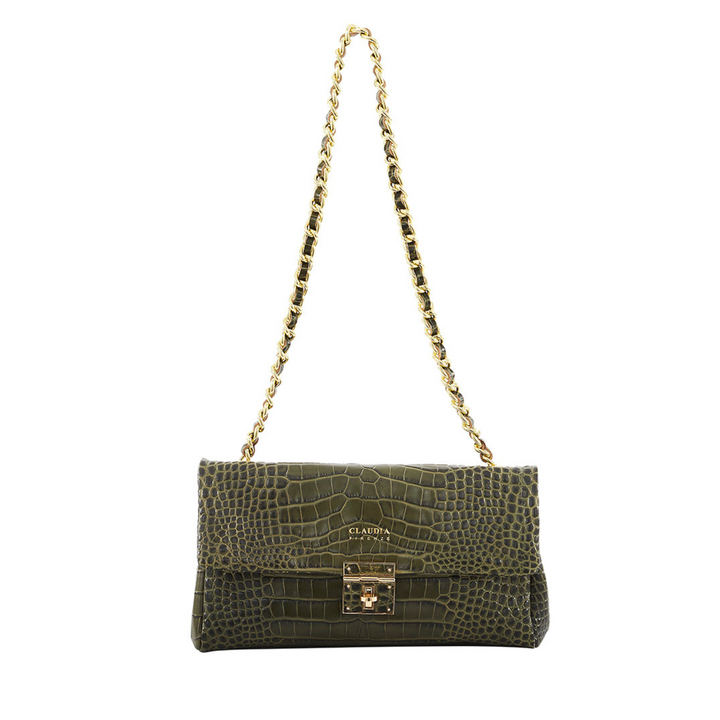 Fedra - Coconut bag with olive chain