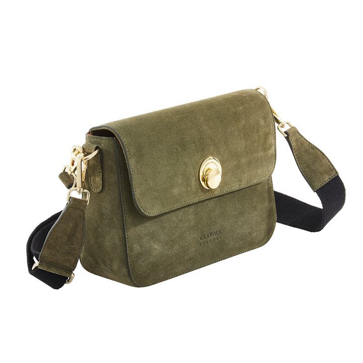 Florinda - Large Green Suede Crossbody