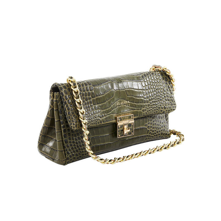 Fedra - Coconut bag with olive chain