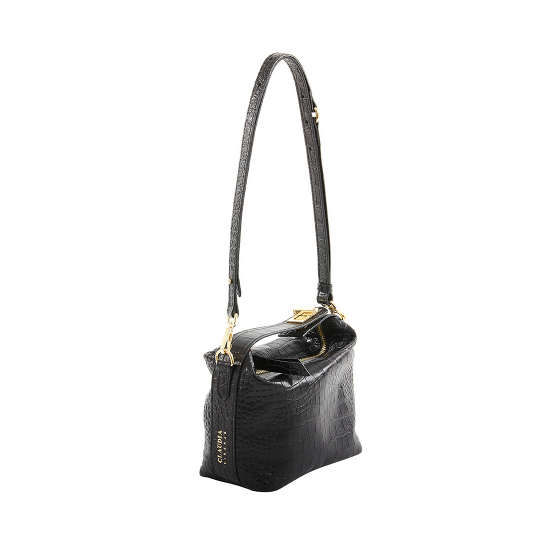 Fosca - Mini bag black crocodile