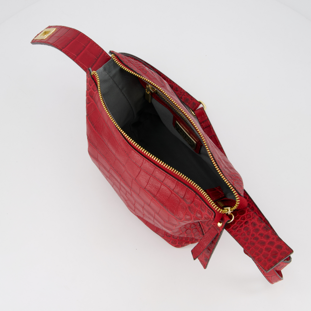 Fosca - Mini bag Dark Red Crocodile