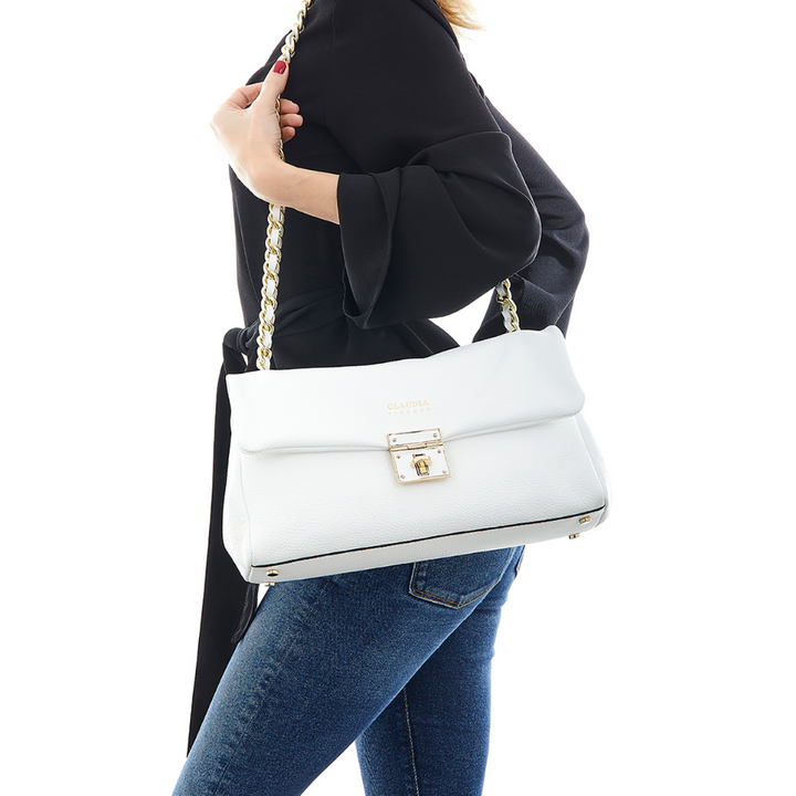 Fedra - White Bag with Chain