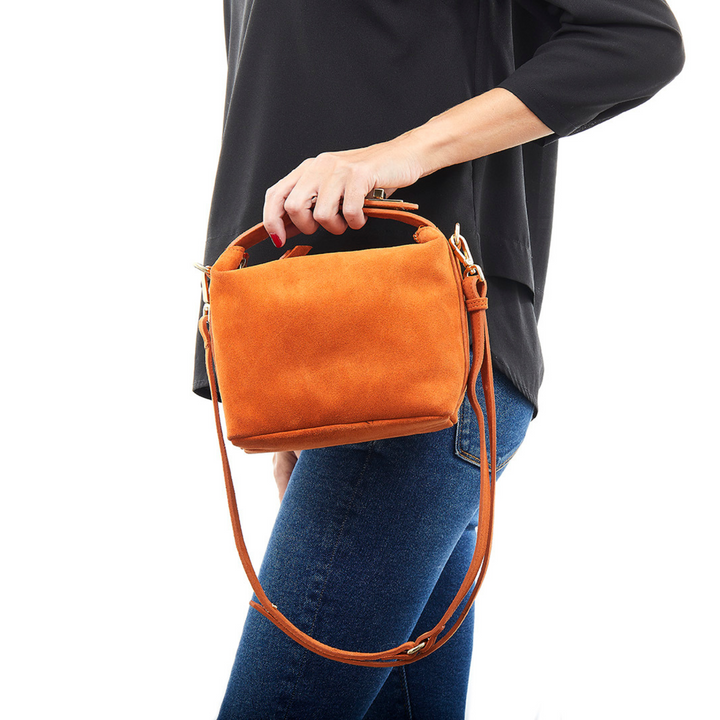 Fosca - Mini suede bag Orange