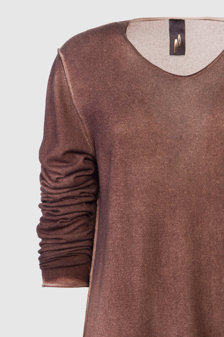 Knitted sweater - Brown