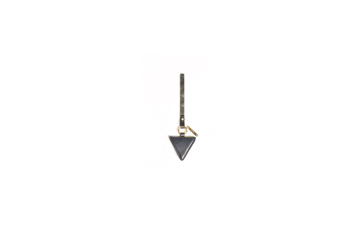 Single Black Triangle Pendant Drop Earring on White Background