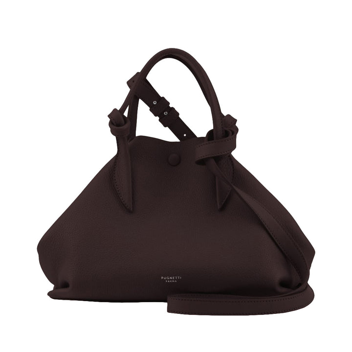 Elegant black handbag with top handle and shoulder strap