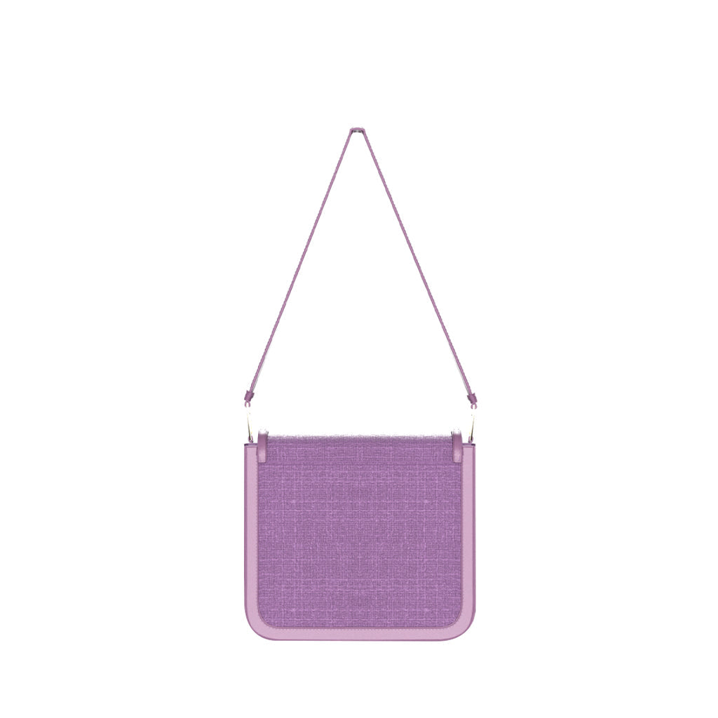 Purple crossbody bag with adjustable strap