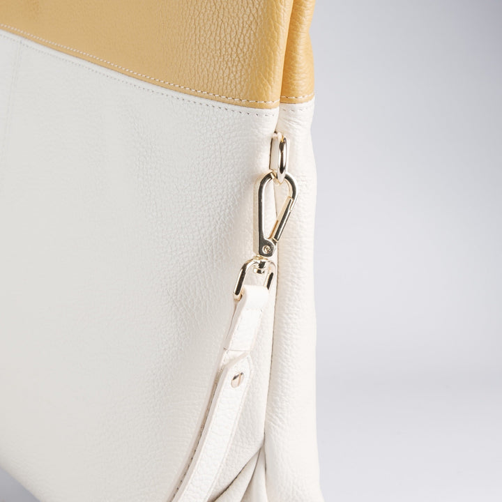 Alessia - White and Yellow Two-Tone Shopper