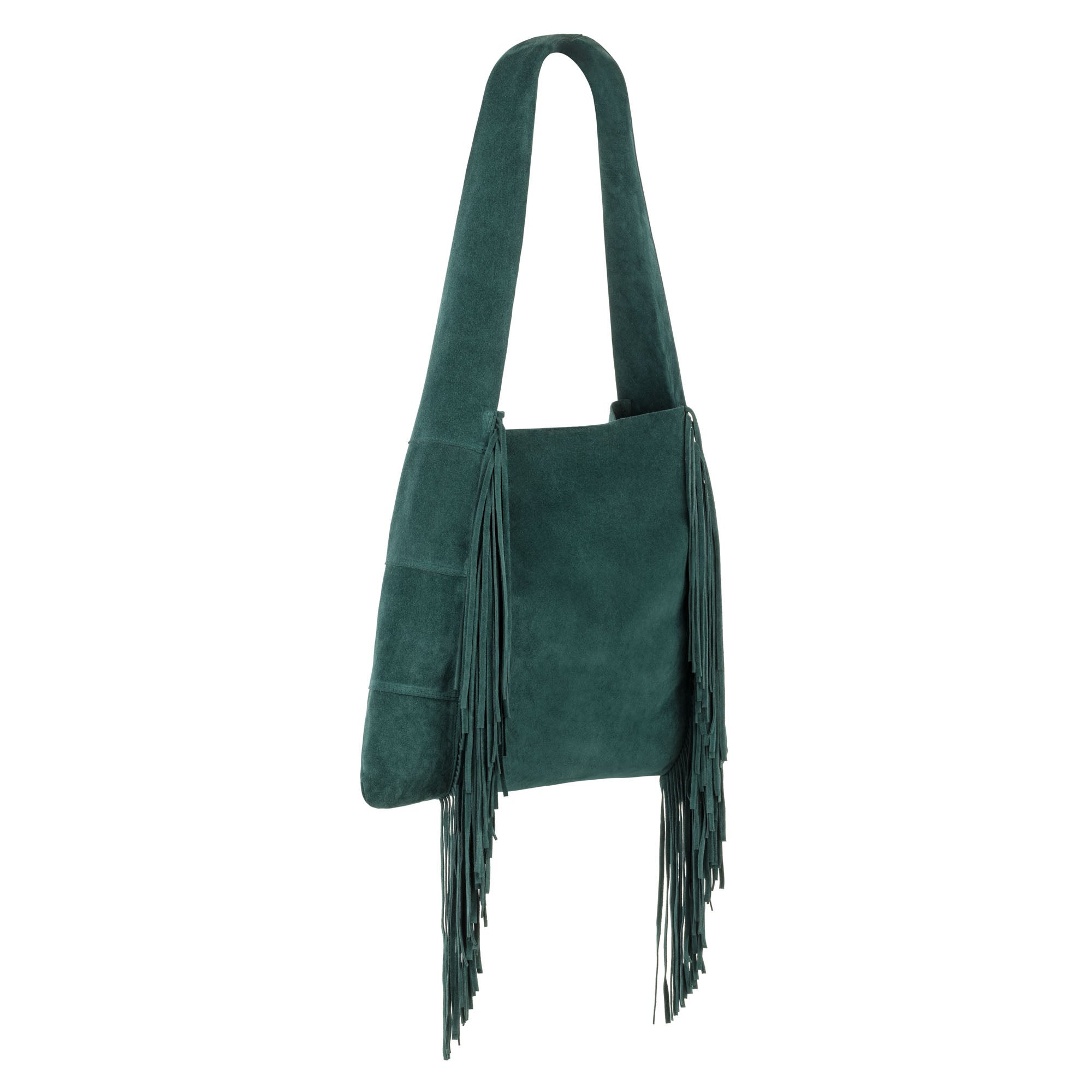 Emma - Forest Green Hobo Bag with Fringe