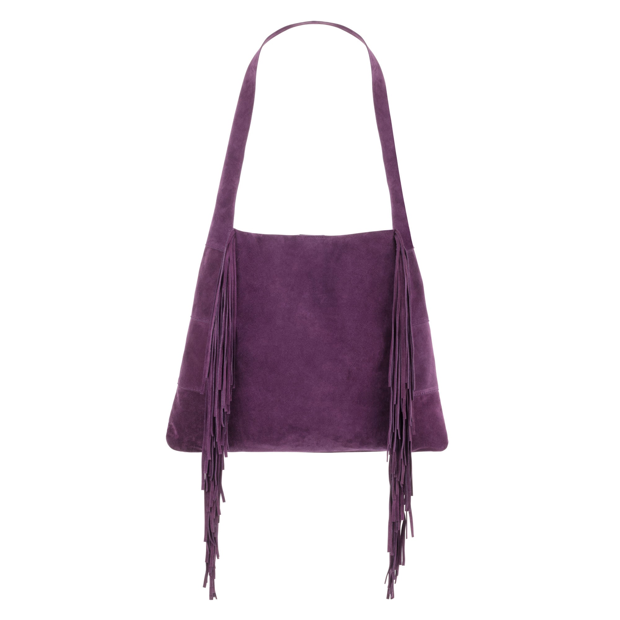 Emma - Purple Hobo Bag with Fringe