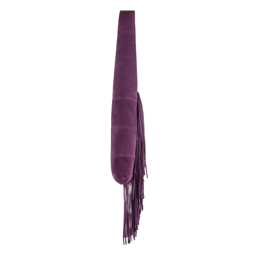 Emma - Purple Hobo Bag with Fringe