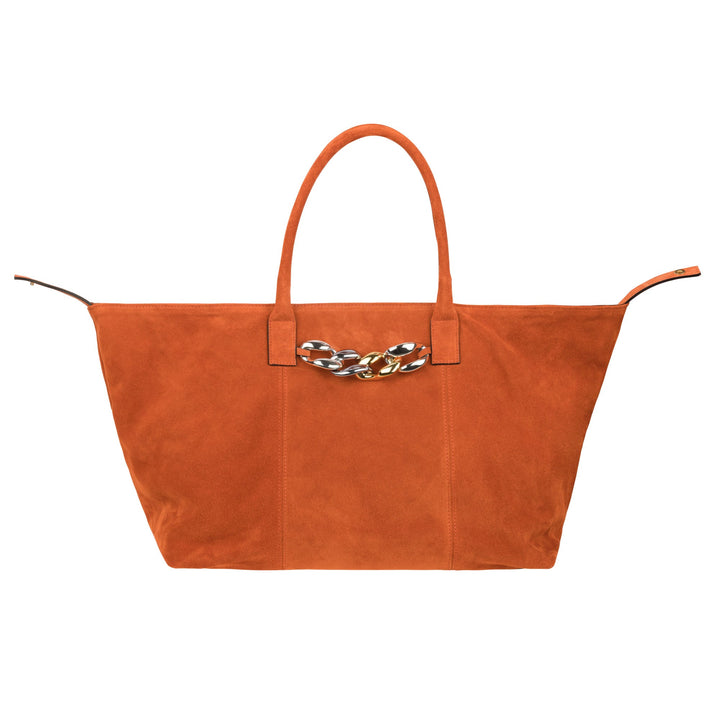 Eva - Shopping Bag with oversized chain Orange