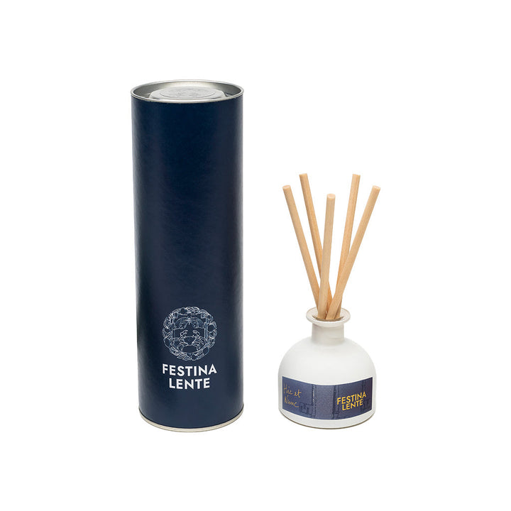 Festina Lente luxury scented reed diffuser with elegant packaging