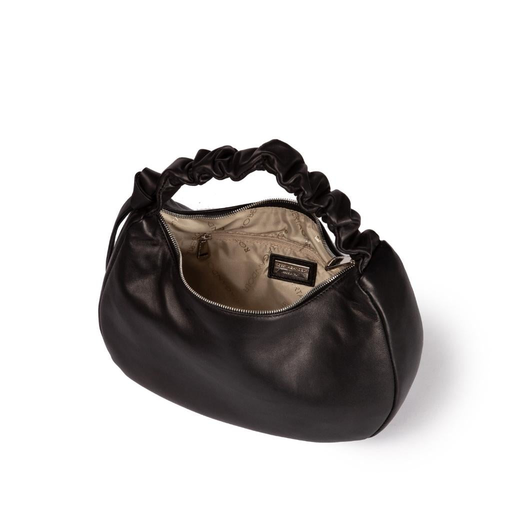 Azzurra Hobo small in soft nappa leather with adjustable curled handle