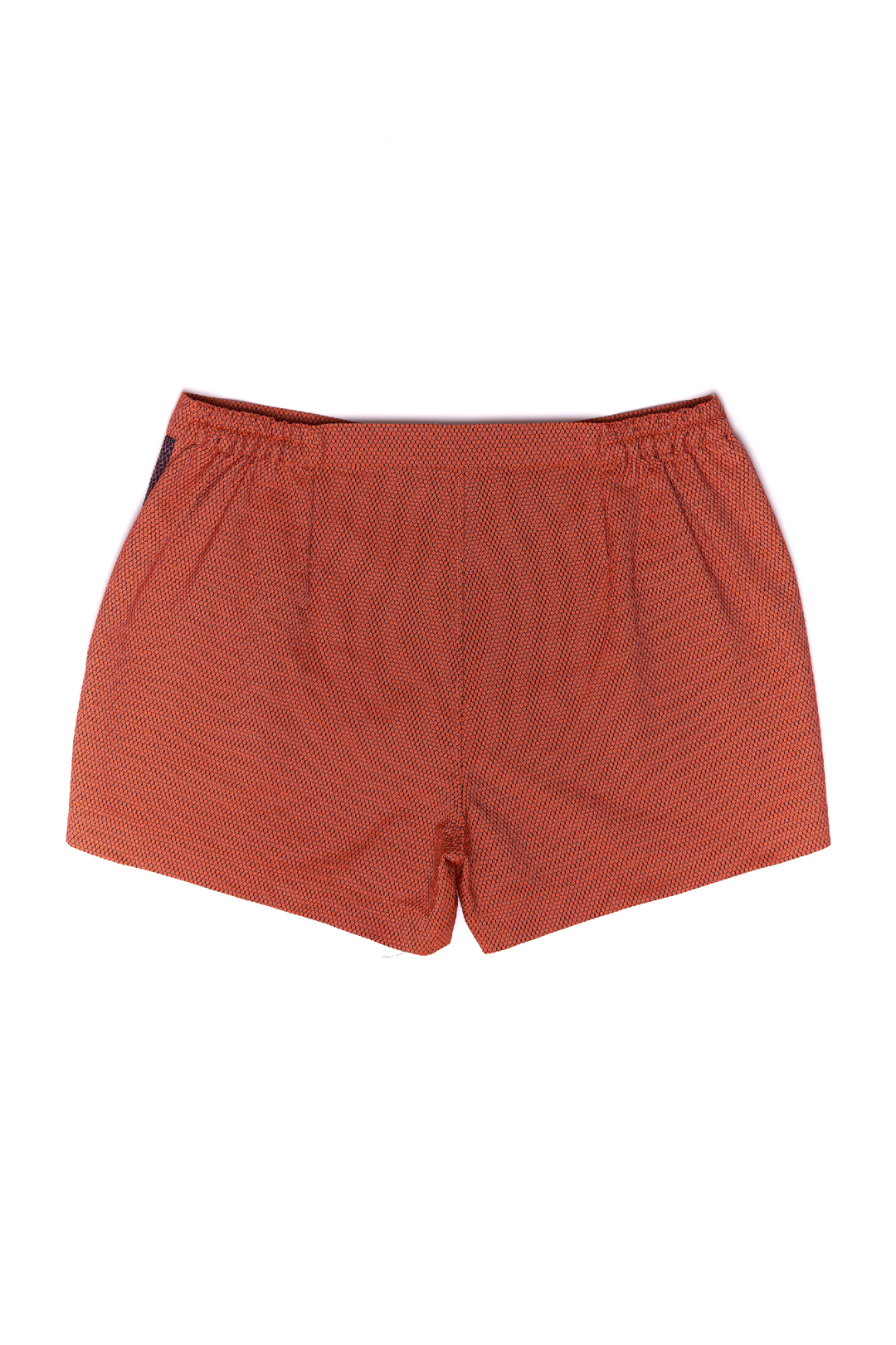 Men's red patterned boxer shorts with elastic waistband