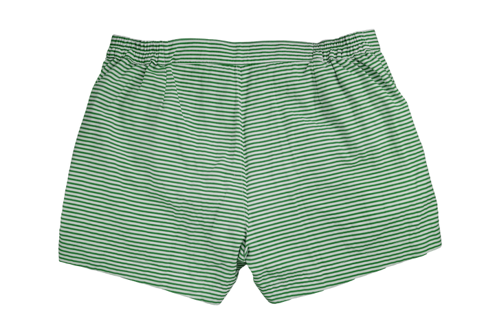 Green striped boxer shorts