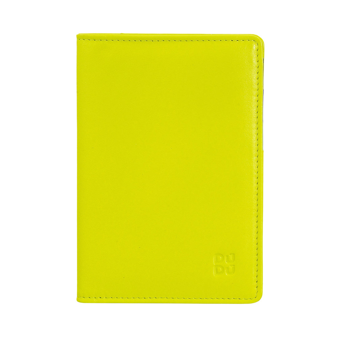 Bright Yellow Leather Passport Holder