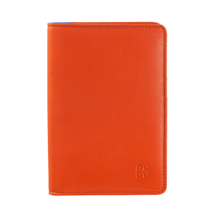 Bright orange leather passport holder by DUDU brand