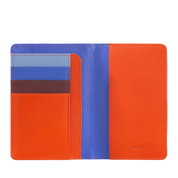 Colorful leather wallet with card slots and compartments