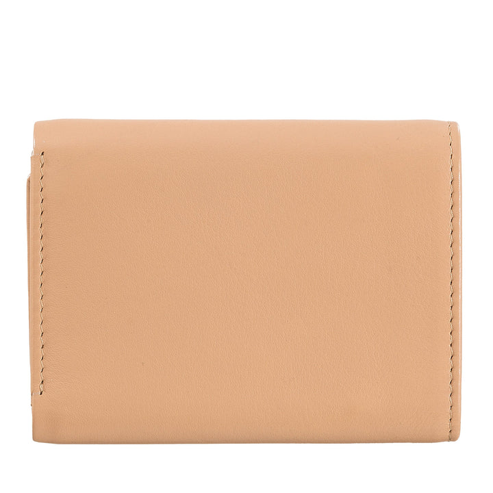 Tan leather wallet on white background