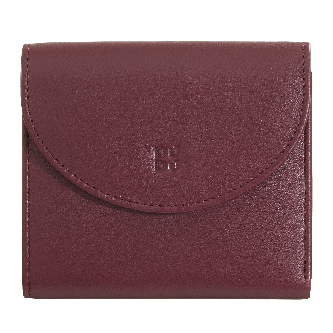 Elegant maroon leather wallet with clasp