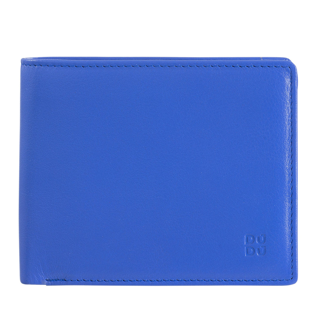 Blue leather men's wallet
