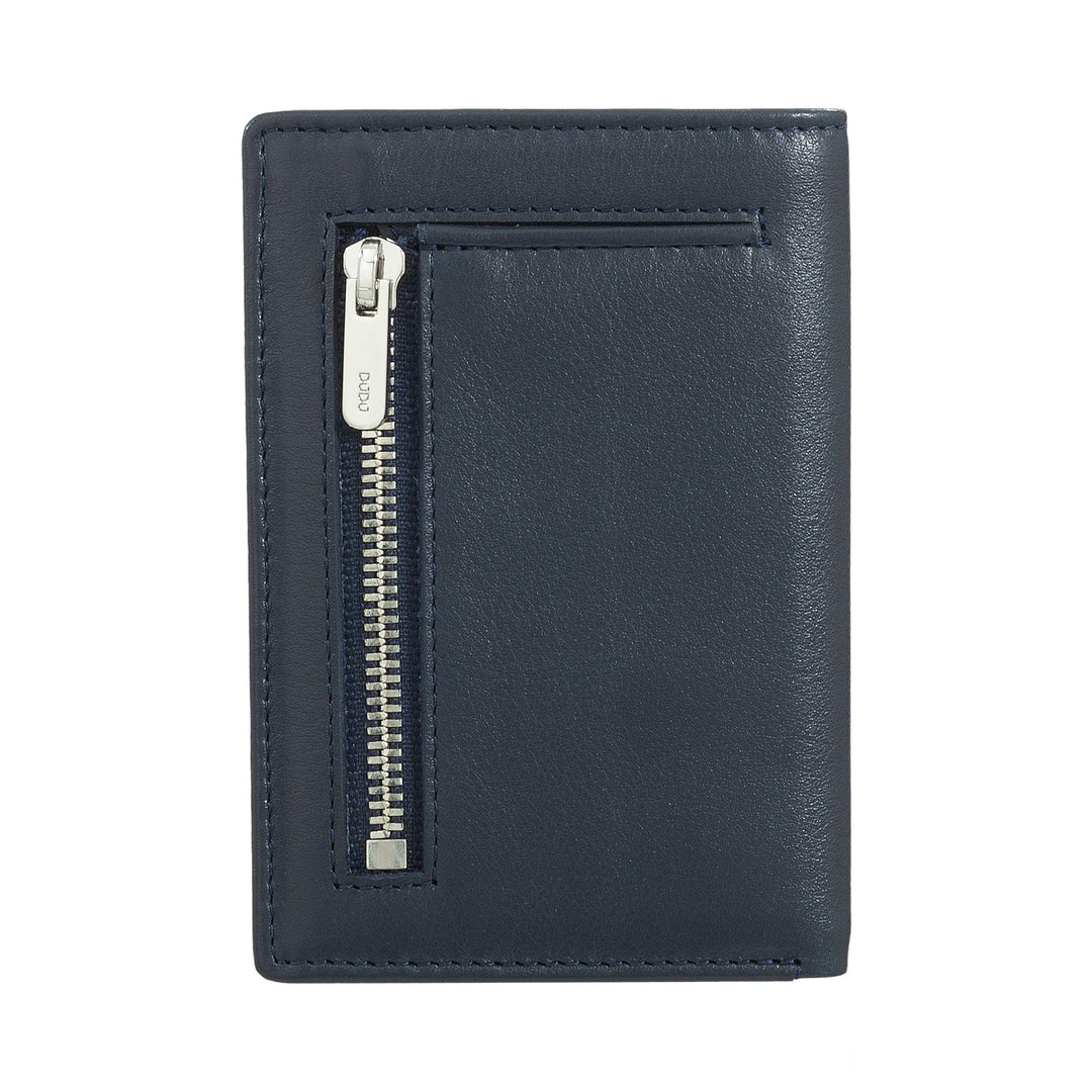 Black leather wallet with zipper compartment