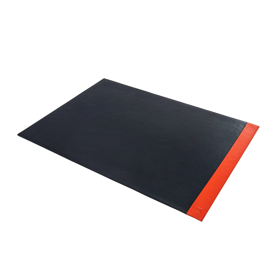 Black Leather Desk Mat with Red Border