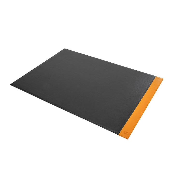 Black and orange leather desk pad