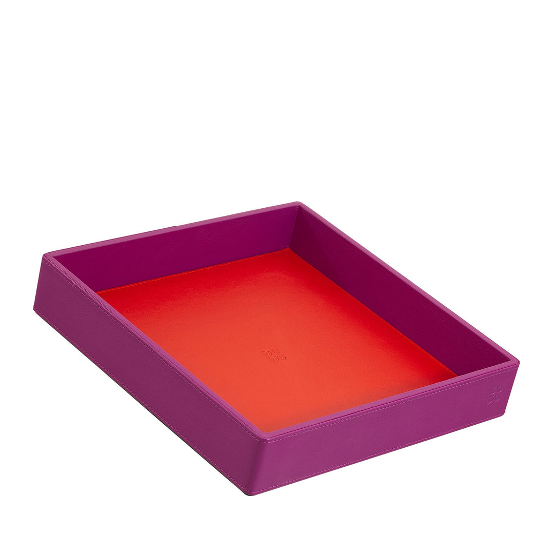 Purple and orange rectangular plastic tray