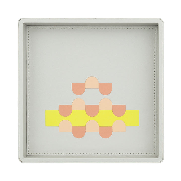 Decorative tray with geometric pastel design