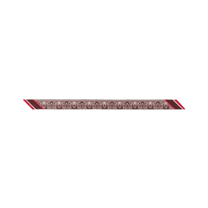 Intricate red and brown ornate decorative border pattern